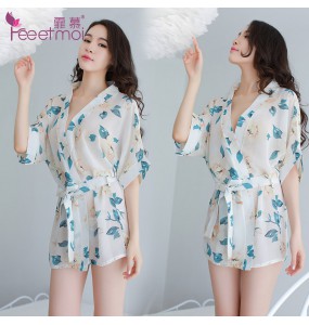 FEE ET MOI Sexy Lace Seethrough Sleep Dress (White)